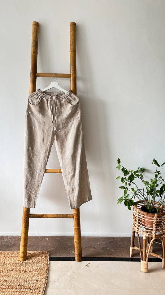 LILA Linen Pants with light hand embroidery